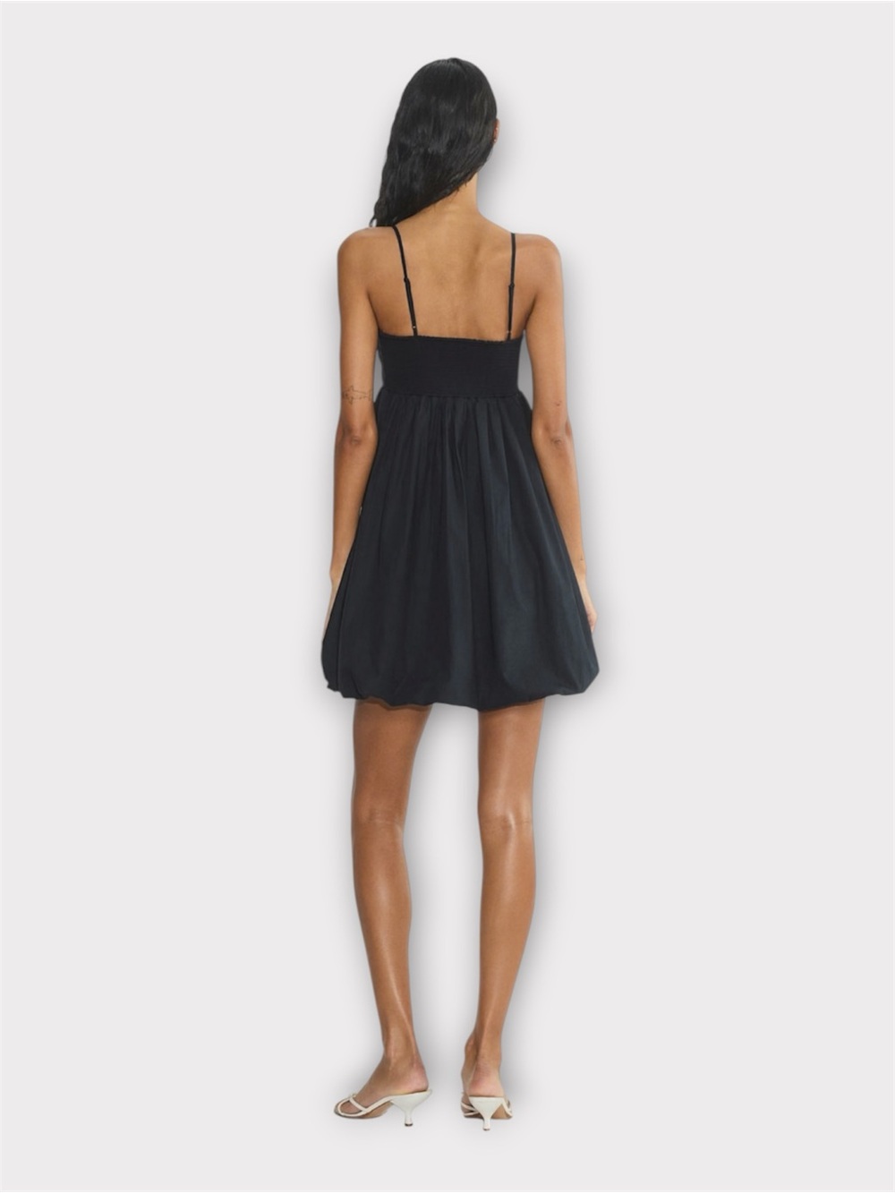 ARITZIA Sunday Best Elio Poplin Bubble Mini Dress Black Babydoll - Picture 6 of 16